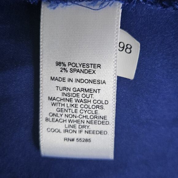 Blue Zipper V Neck Blouse Size XS - Picture 4 of 5